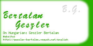 bertalan geszler business card